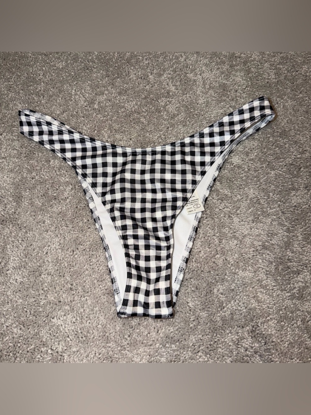 Hollister Black and White Gingham Bikini Bottom